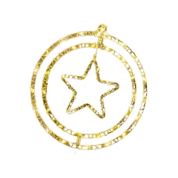 Guirnalda de luces LED decorativas navideñas, adorno de decoración navideña, blanco cálido, luces de hadas colgantes para fiestas, festivales y bodas estrella mayimx Luces de cadena