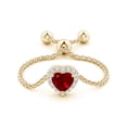 thumbnail image 2 of ANGARA Natural Heart-Shaped Ruby Bolo Ring with Diamond Halo in 14K Yellow Gold for Women (Size-4mm) | July Birthstone Jewelry for Her, 2 of 9