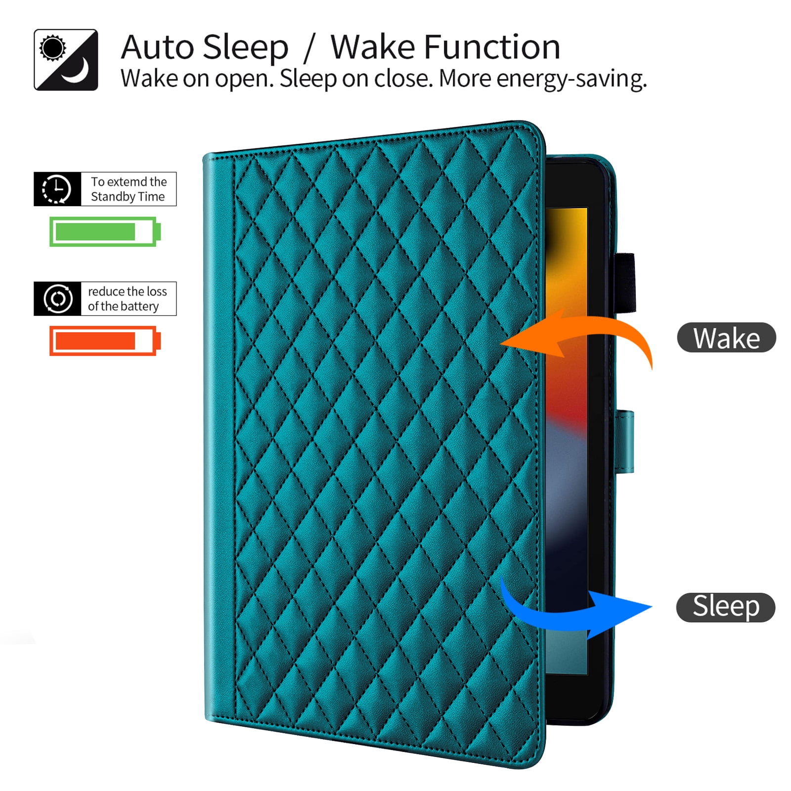 Dteck Case for iPad 9th 8th 7th Generation 10.2 inch,iPad Air 3rd Gen/iPad Pro 10.5" Magnetic PU Leather Smart Auto Wake/Sleep Folio Stand Case Card Slot Pencil Holder Cover,Darkgreen