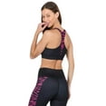 thumbnail image 3 of Women's Horizontal Zebra Printed Activewear Sports Bra, Fuchsia, S, 3 of 5