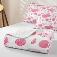 thumbnail image 4 of Erosebridal Cute Pink Pumpkin Quilt King, Kawaii Hedgehog King Coverlet Set for Girls, Blush White, 3-Piece 1 Bedspread and 2 Pillowcases, 4 of 7