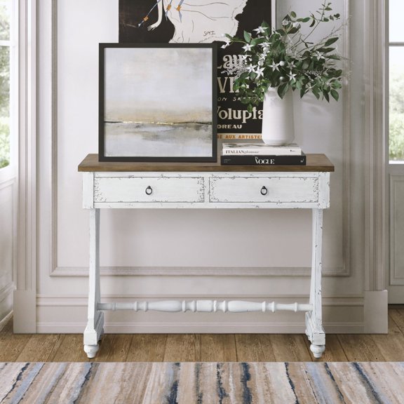 Miekor Furniture Antique White 2-drawer Console Table B5A7267