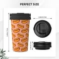 thumbnail image 3 of Fotbe Cartoon Hot Dog Printed Insulated Travel Coffee Mug Spill Proof Leak Proof Stainless Steel Coffee Tumbler Reusable Coffee Cups with Lids Thermos, 3 of 8