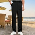 thumbnail image 2 of Pantalon Habillé pour Homme Coupe Ajustée Extensible Confortable Léger Tenue de Bureau Formelle Jambe Droite Classique Polyvalent Pantalon Décontracté, 2 of 4