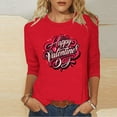 thumbnail image 4 of Vetsdori 3/4 Sleeve Tops for Women Plus Size Valentine Blouses Summer Holiday,Graphic Gifts for Girlfriend Cute Crew Neck Ladies Shirts, 4 of 5