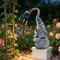 thumbnail image 6 of Ywbawe Solar Powered Resin Elephant Statue Outdoor Garden Patio Indoor Room Decor Ambient Lighting Decoration 1-Piece, 6 of 8