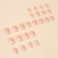 thumbnail image 3 of Press on Nails GUAACCB, corto cuadrado, francés, rosa y blanco, 24 unidades, 3 of 7