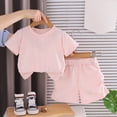 thumbnail image 2 of vigerkar Ensemble de Pyjama 2 Pcs Pjs Coton Tenue de Nuit d'Été Manches Courtes Haut avec Bas (Rose, 2-3 Ans), 2 of 6