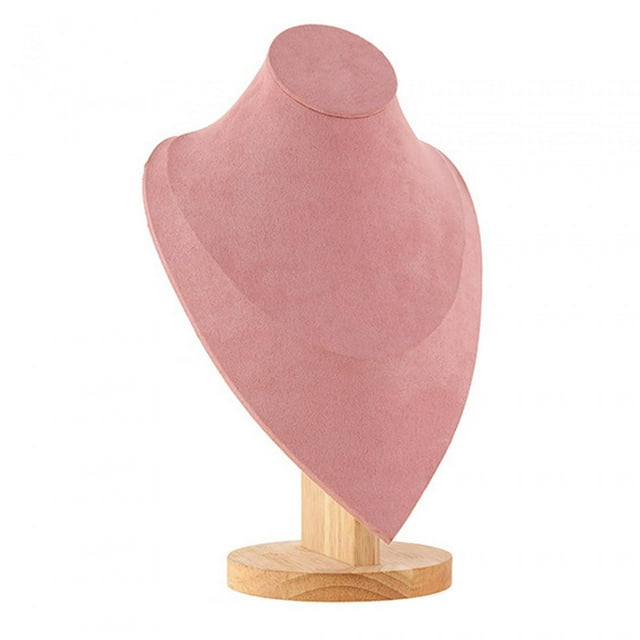 Exhibición de joyas Busto de maniquí Soporte para collar Modelo elegante Collar de madera maciza 126x18x28cm