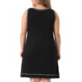 thumbnail image 4 of Unique Bargains Women's Plus Size Sleeveless Round Neck Lounge Sleepdress Nightgowns 3X Black, 4 of 6