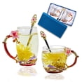 thumbnail image 1 of Juego de tazas de té DUMVOIN con diseño de flor de lirio y cuchara, 1 of 7