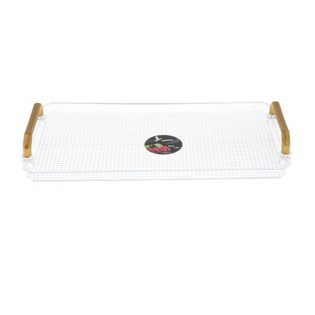 Bandeja de Servicio de Acrílico con Asas Bandeja de Postres de Frutas Organizador de Encimera Bandeja de Cosméticos Duradera Multipropósito para Cocin 40x21.5x5cm mayimx Bandeja decorativa