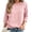 #01 Pink, variant on Jinhomg 3/4 Sleeve Sweatshirts for Women Solid Color Crewneck Casual Tops Loose Fit Basic Pullover Sweatshirts Fall Winter Clothes Pink,S