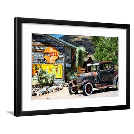 Route 66 - Gas Station - Arizona - United States Framed Print Wall Art By Philippe (Best Gas Station Coffee)
