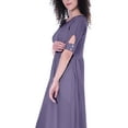 thumbnail image 5 of Moomaya Womens Gathered Waist Dress Tea Length Dresses Classic Summer Clothing, 5 of 7