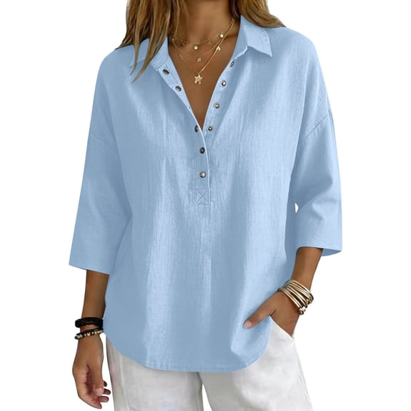 3/4 Sleeve Tops for Women Casual Work Blouse
