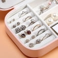 thumbnail image 6 of 2023 Portable Jewelry Box Jewelry Organizer Display Travel Jewelry Case Boxes Button Leather Storage Zipper Jewelers Joyero, 6 of 6