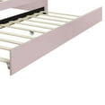 thumbnail image 6 of EUROCO Upholstery Full Size Platform Bed, Upholstery Daybed with Headboard and Trundle for Kids,Pink, 6 of 14