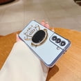 thumbnail image 3 of Case for Samsung Galaxy S21 with Astronaut Stand,Luxury Plating Electroplate Case with Camera Protection Cute Love Heart Side Pattern Soft Silicone Shockproof Kickstand Cover-Blue, 3 of 10