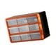 thumbnail image 3 of Gabinete de almacenamiento con cajones y compartimentos organizadores de múltiples rejillas para la familia Cuadrícula mediana naranja 9, 3 of 9