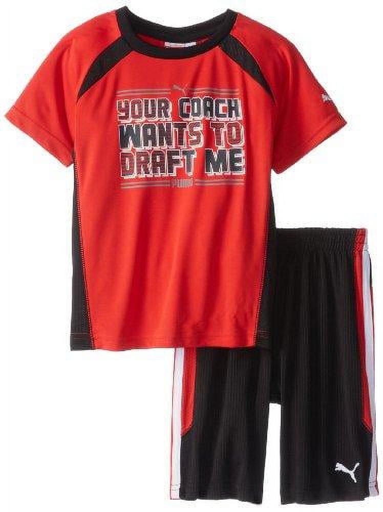 Puma Toddlers Coach Set Soccer Jersey Shirt & Shorts Set - Red - image 4 of 5