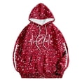 thumbnail image 3 of Glitter Sparkle Football Hoodies for Women Fall Winter Casual Sequins Hooded Sweatshirt with Pockets Y2K Pullover Tops, 3 of 5