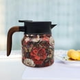 thumbnail image 2 of Vintage Floral Pattern Tea Thermos,Thermos Tea Pot,Floral Pattern Tea-Built-In Infuser,Stainless Steel Thermal Carafe with Lid,Coffee Pot And Tea Separation Thermal Insulation Pot 800ml, 2 of 6