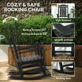 thumbnail image 4 of Outsunny Outdoor Rocking Chairs Rustic Slatted HDPE Waterproof, Black, 4 of 9