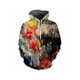 thumbnail image 3 of Sudadera con capucha con estampado de pigmentos para hombre, sudadera con capucha holgada de manga larga con estampado de grafiti colorido en 3D, 3 of 5