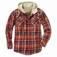 thumbnail image 4 of Mens Flannel Plaid Jacket Sherpa Fleece Lined Winter Warm Hoodies for Men Casual Loose Button Down Buffalo Plaid Hooded Coat Fashion 2022, 4 of 4