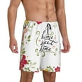 thumbnail image 2 of Kdxio Home Sweet Home Floral Print Mens Sleep Shorts Bottoms Soft Comfy Pajama Wear Pants with Drawstring Pockets, 2 of 7