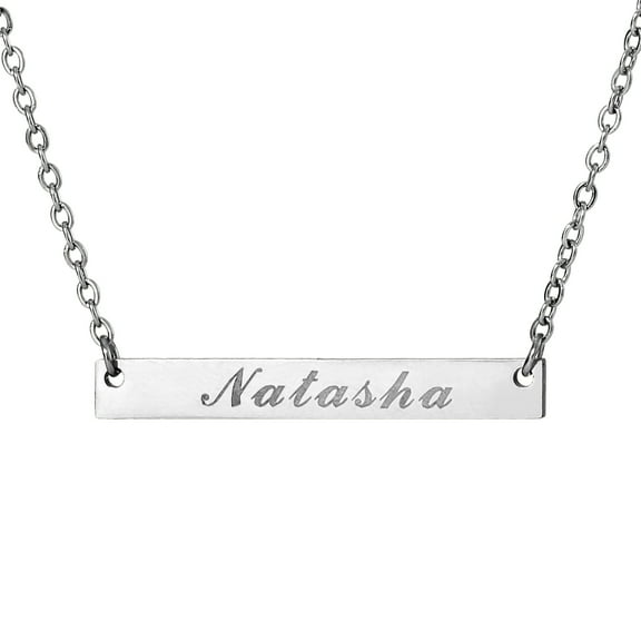 Name Stainless Steel Custom Necklace 3D Bar Necklaces Custom Name Engraving Pendant Necklace Unisex Jewelry
