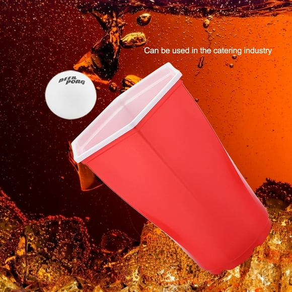 Party Red Cup Beer Pong Set Hexcup Game Cup for Home Party KTV Bar Nightclub Family Gathering 22 Cups 4 Pingpong Balls