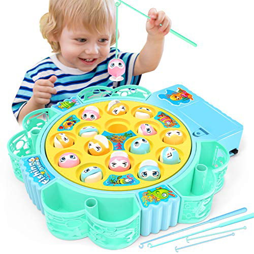 Details about   Deluxe Rotating Fishing Game W/ 2 Fishing Poles & Music Multiple Player Fun Toy 