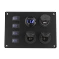 thumbnail image 3 of Rocker Toggle Switch Panel Box, Dual USB Ports Rocker Switch Panel Marine Boat Rocker Switch 4 Gang 12V  For Gps Navigators For Car Boat Rvs, 3 of 8