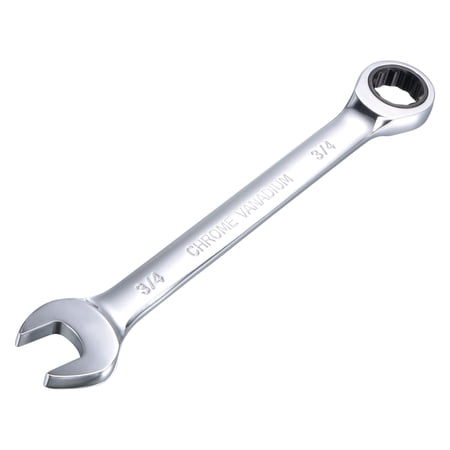 Unique Bargains 3/4 Ratcheting Combination Wrench SAE 72 Teeth 12 Point Ratchet Box Ended Spanner Tools Cr-V