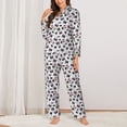 thumbnail image 2 of Honeii Music Player print Women's Pajama Sets Long Sleeve Button Down Sleepwear Nightwear Soft Pjs Lounge Sets-Large, 2 of 7