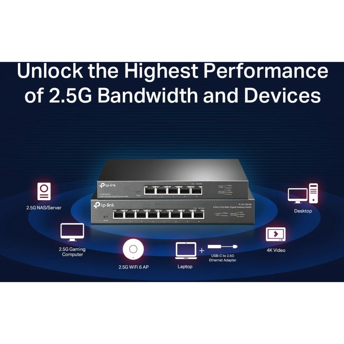 TP-Link TL-SG108-M2 8-Port Multi-Gigabit Unmanaged Network Switch