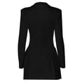 thumbnail image 2 of Vestido sexy de mujer con cuello en V profundo y chaqueta tipo cárdigan - Bordes con volantes, mezcla de poliéster y spandex, talla XS para fiestas de otoño/invierno, 2 of 8