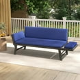 thumbnail image 1 of Costway Outdoor Convertible Sofa Daybed with Adjustable Armrests Removable Cushions Navy, 1 of 10