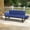 Navy, variant on Costway Outdoor Convertible Sofa Daybed with Adjustable Armrests Removable Cushions White