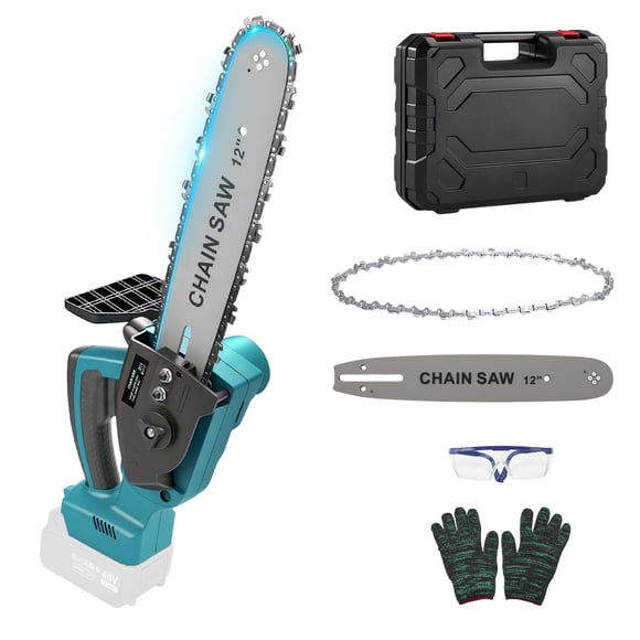 Cordless Chainsaw for Makita 18V Battery, 12 Inch Mini Chain Saw with Security Lock, 1000W Handheld Electric Chainsaw for Wood Cu