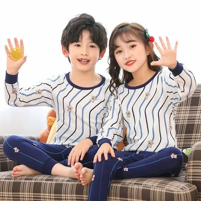 Ropa 100% de algodón para chicas adolescentes, pijamas de Navidad para niños, conjunto de ropa de dormir para niños, ropa de casa para niños, pijamas de invierno de dibujos animados