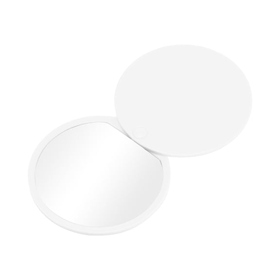 Unique Bargains 1 Pc Girls Round Cosmetic Mirror Compact Mirror for Business White