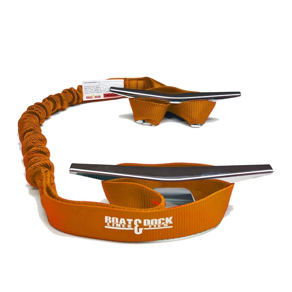 Boat Lines & Dock Ties Boat Dock Tie Bungee Cord, Double 9-Inch Loop Ends, Made in USA, Pack of 2 (Orange, 30 inch)