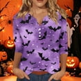 thumbnail image 2 of Halloween Cute Shirts for Women Funny Ghost Pumpkin Spider Graphic Tee Pumpkin Print Festive Autumn Top, 2 of 6