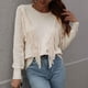 thumbnail image 2 of Suéteres Para Mujer Otoño Invierno Suéter de Punto de Moda Manga Larga Borla Cuello Redondo Suelta Color Sólido Tops Blusa Odeerbi ODB176684, 2 of 5