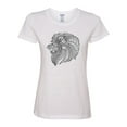 thumbnail image 2 of Black and White Mosaic Retro Mandala Animal Animal Lover Womens Graphic T-Shirt, White, 2XL, 2 of 4