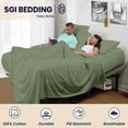 thumbnail image 6 of SGI Bedding 28" Queen Split Top Flex Head sheet 100% Egyptian Cotton Sheet Set - 600 Thread Count Flex Top Sheet for Adjustable Bed 4 Piece Sheet Set 15" Deep for Sleep Number bed - Moss, 6 of 7
