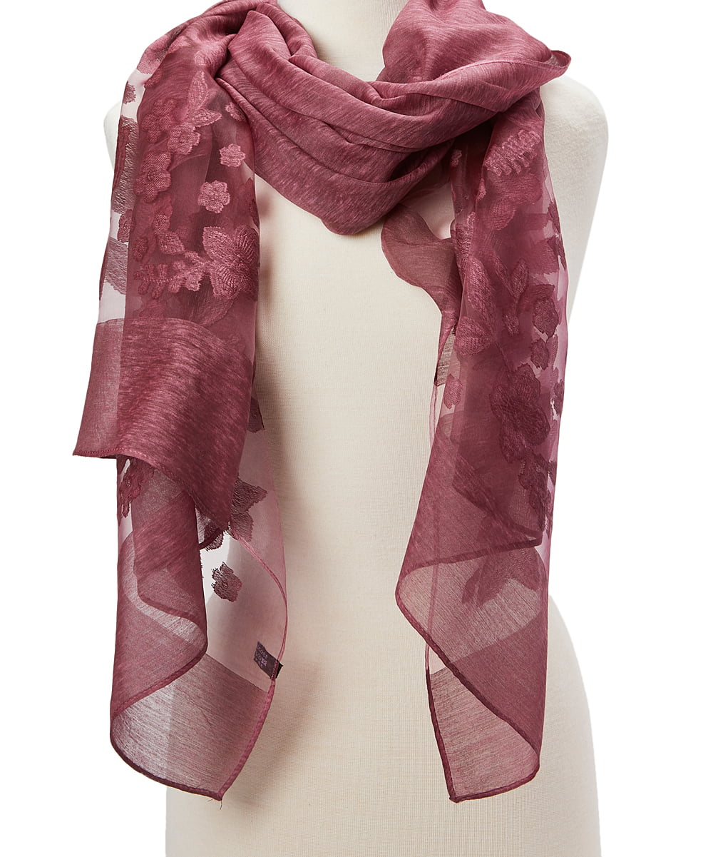 Metallic Thread Butterfly Frayed Scarf Ladies Butterfly Scarf
